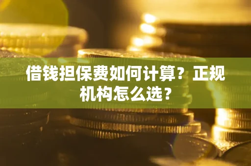 北京借钱担保费如何计算？正规机构怎么选？