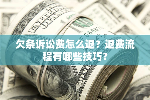 北京欠条诉讼费怎么退？退费流程有哪些技巧？